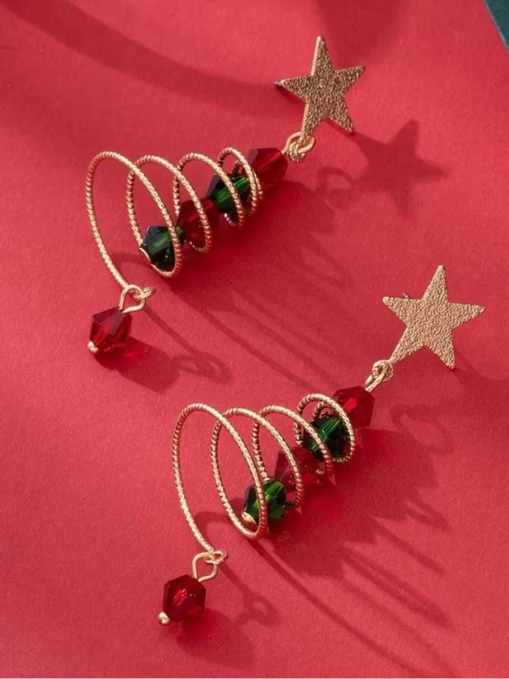 Festive Christmas Tree Drop Earrings - Pick 1 (buy now) - Picture 3 of 12